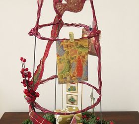 christmas holiday display made from tomato cage, christmas decorations, crafts, seasonal holiday decor