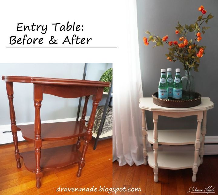 vintage entry table makeover general finishes in linen, paint colors, painted furniture, painting, rustic furniture, shabby chic
