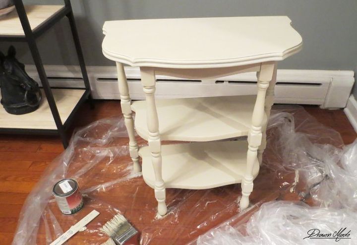 vintage entry table makeover general finishes in linen, paint colors, painted furniture, painting, rustic furniture, shabby chic