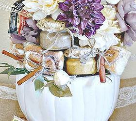 turn your leftover halloween pumpkin into a gift basket, repurposing upcycling, seasonal holiday decor