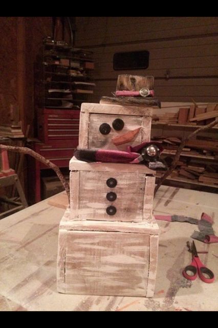 how to make a pallet wooden snowman holiday craft, christmas decorations, crafts, pallet