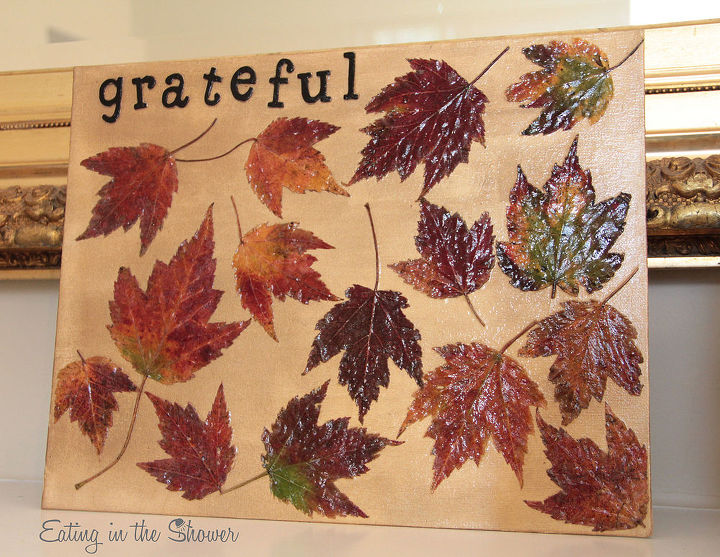 lienzo de hojas de accin de gracias