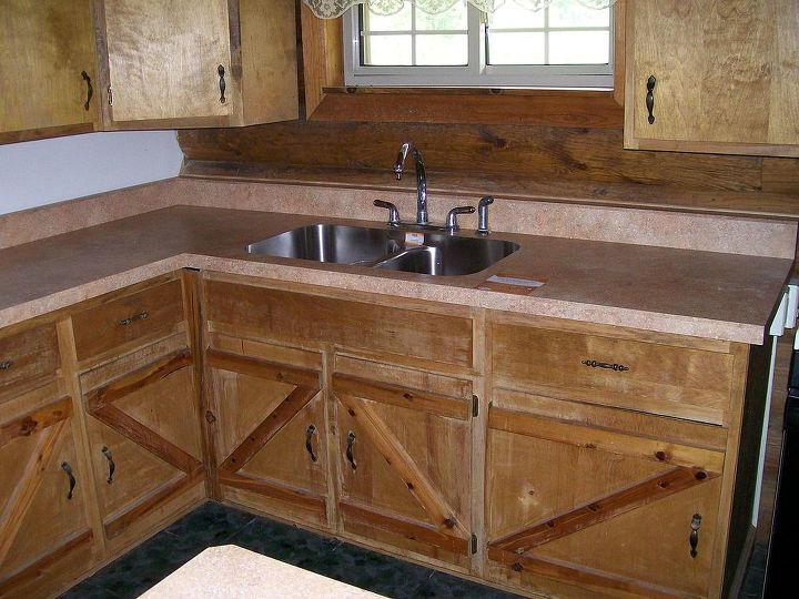 rustic kitchen with vangura laminate, countertops, home decor, kitchen cabinets, kitchen design, kitchen island