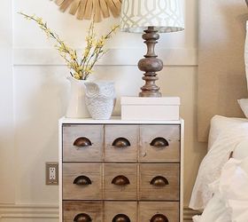 ikea rast dresser hack turned into faux apothecary cabinet nightstand, bedroom ideas, painted furniture, repurposing upcycling