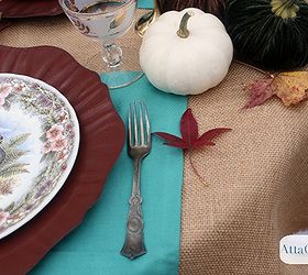 casual outdoor thanksgiving feast table setting, crafts, painted furniture, seasonal holiday decor, thanksgiving decorations