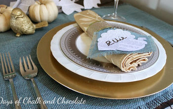 Blue and Gold Thanksgiving Table Decor