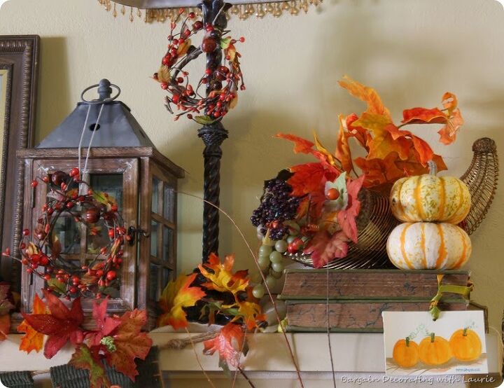 thanksgiving mantel how to inspiration, fireplaces mantels