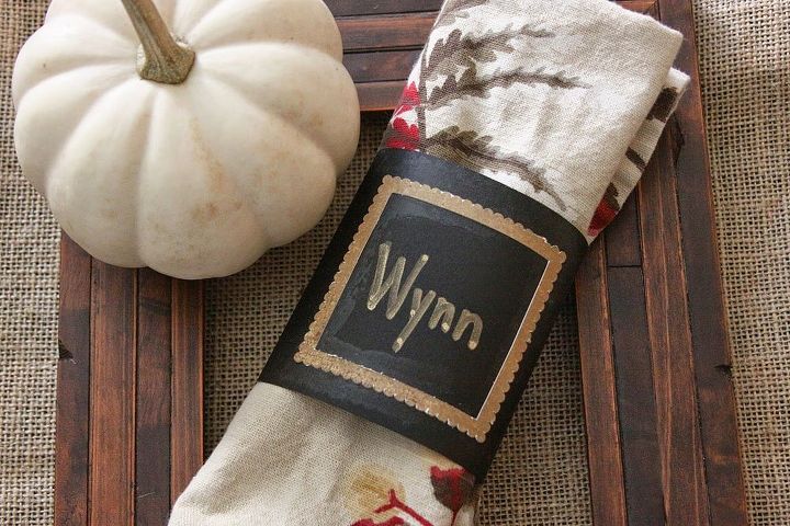 how to make holiday place card napkin wraps, crafts, how to, seasonal holiday decor, thanksgiving decorations