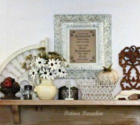 thanksgiving mantel decor with flea market finds, fireplaces mantels, home decor, repurposing upcycling, seasonal holiday decor, thanksgiving decorations