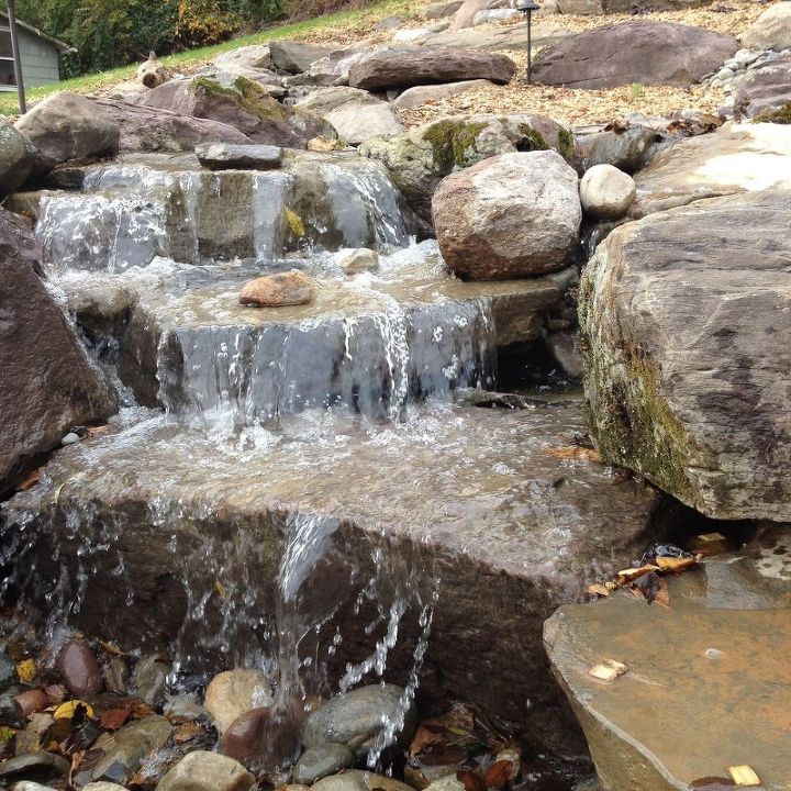 pondless waterfall project york pa, concrete masonry, gardening, landscape, lighting, ponds water features