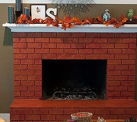 brick fireplace makeover with paint, concrete masonry, fireplaces mantels