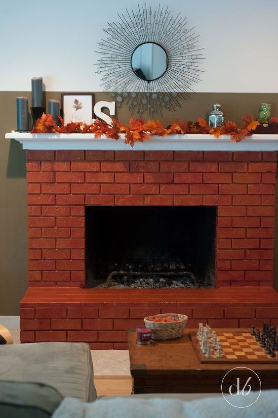 brick fireplace makeover with paint, concrete masonry, fireplaces mantels