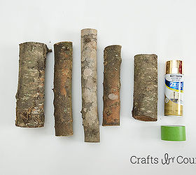 how to make gold painted decorative firewood, crafts, seasonal holiday decor
