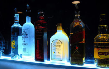 LED Lighted Liquor Bottles Display Design Ideas for Your Home Bar