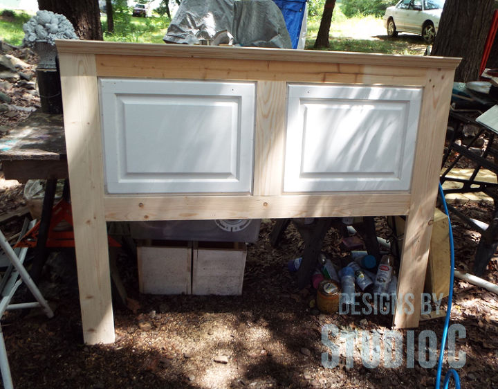 how to make a headboard using old cabinet doors, doors, kitchen cabinets, kitchen design