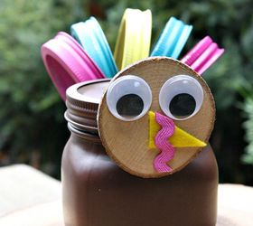 how to make a mason jar turkey, crafts, mason jars, seasonal holiday decor, thanksgiving decorations