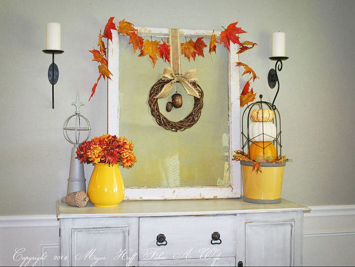 easy and simple fall decor home tour chalk paint leaves, halloween decorations, seasonal holiday decor, thanksgiving decorations