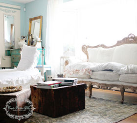 brocante living room decor idea, home decor, painted furniture, reupholster