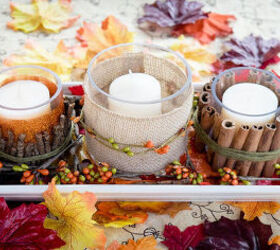 easy fall candle centerpiece how to, crafts, decoupage, seasonal holiday decor