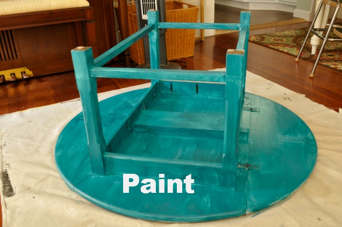 wood table makeover paint idea, home decor, painted furniture