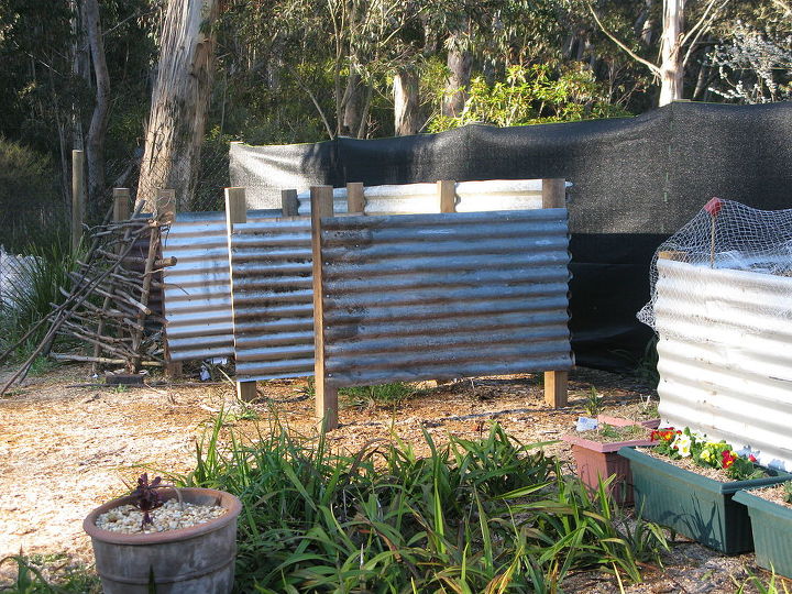 what do you put in your compost, composting, go green, 3 bay compost bay we built when it had only just started a couple of months ago the second bay is now full and we have started again on the first bay Won t add any more to the 2nd bay but will keep turning it till it is ready to use