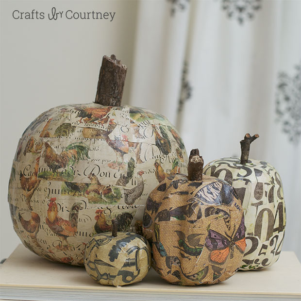 mod podge pumpkins para a temporada de outono