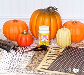 how to mod podge fake pumpkins, decoupage, seasonal holiday decor