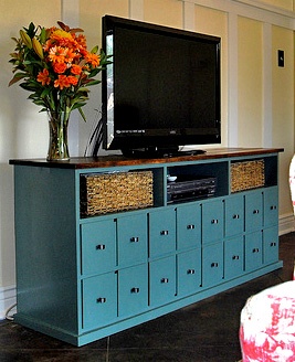dresser to entertainment center transformation, entertainment rec rooms, painted furniture, repurposing upcycling