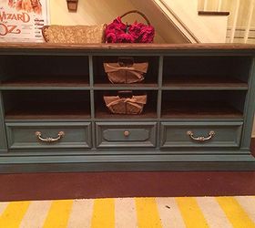 dresser to entertainment center transformation, entertainment rec rooms, painted furniture, repurposing upcycling