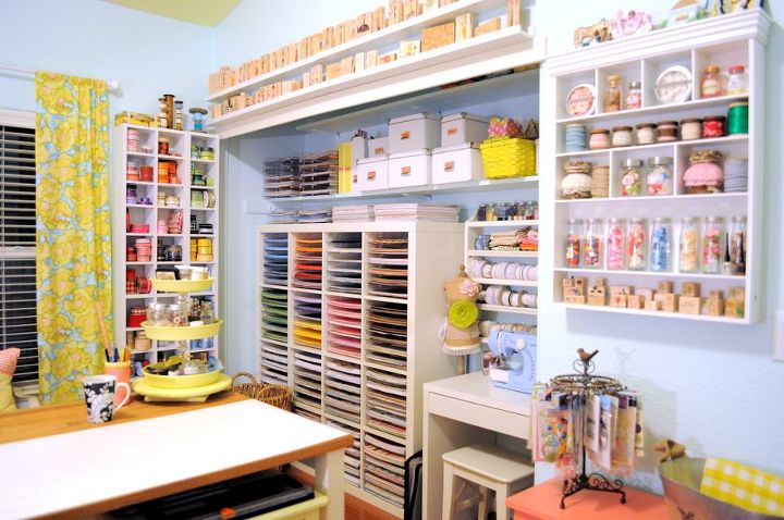 craft space room decor ideas storage, craft rooms, organizing, storage ideas, paper station and ribbon station