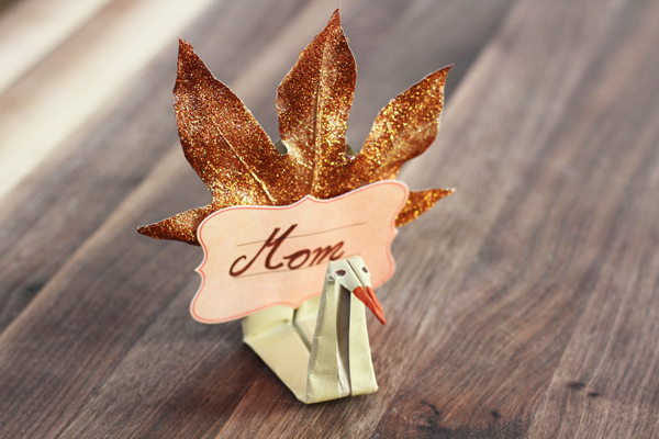 how to make origami turkey thanksgiving place cards, crafts, decoupage, seasonal holiday decor, thanksgiving decorations
