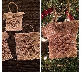 how to make a snowflake burlap christmas ornament, christmas decorations, seasonal holiday decor