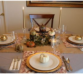 traditional thanksgiving tablescape idea, seasonal holiday decor, thanksgiving decorations