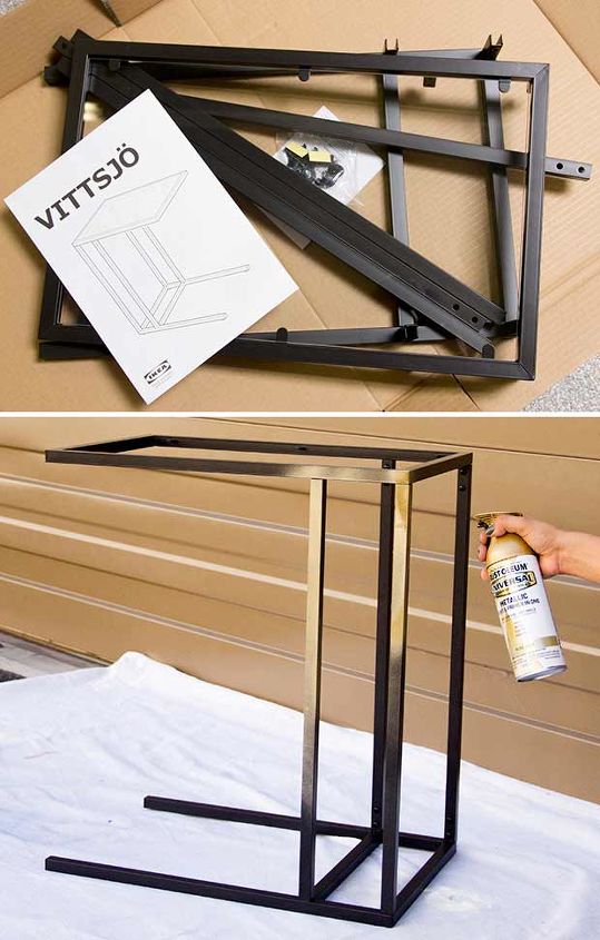 Ikea Vittsjo Table Hack With Stenciling Hometalk