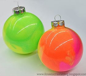 how to make neon marble ornament with tulip soft paint, christmas decorations, how to, seasonal holiday decor