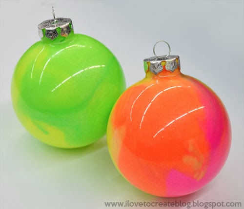 how to make neon marble ornament with tulip soft paint, christmas decorations, how to, seasonal holiday decor