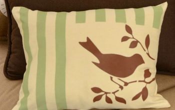 Easy Painted and Stenciled Pillow Cover