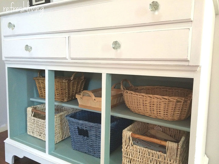 old buffet updated to toy storage idea, chalk paint, painted furniture, repurposing upcycling, storage ideas