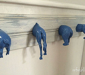how to make animal hooks out of old kids toys, painting, repurposing upcycling, shelving ideas