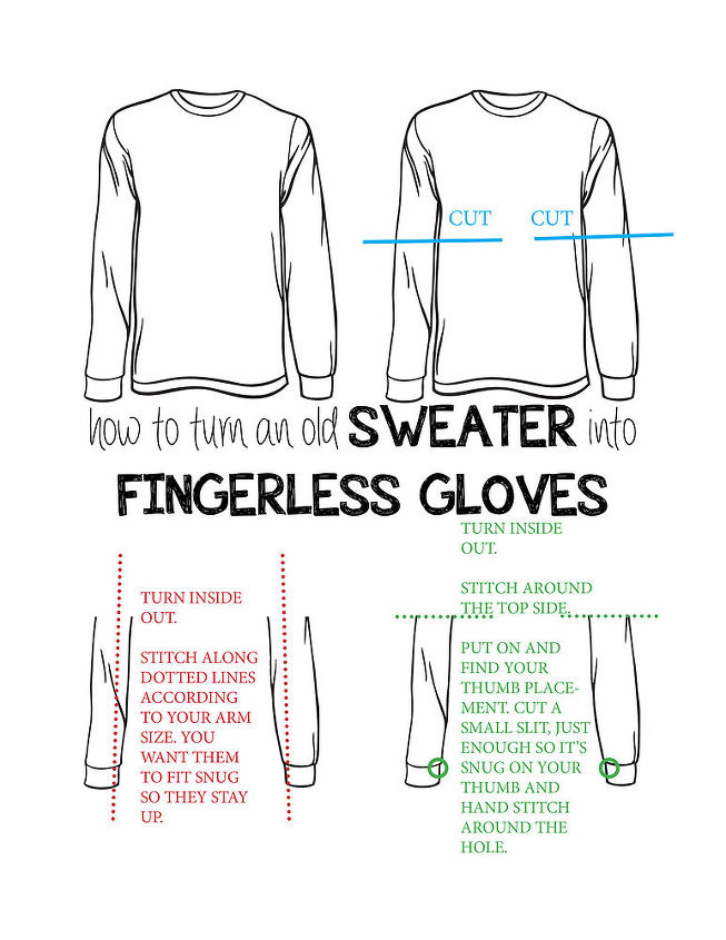 how to make fingerless gloves from an old sweater, how to, repurposing upcycling