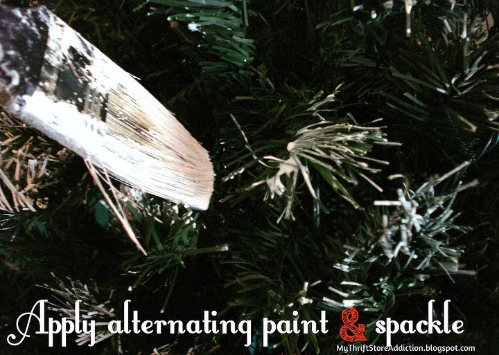 countdown to christmas eve diy frosted christmas tree, christmas decorations, painting, seasonal holiday decor