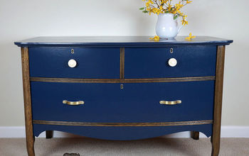 Oak Low Boy Painted Navy With Lacquer Finish