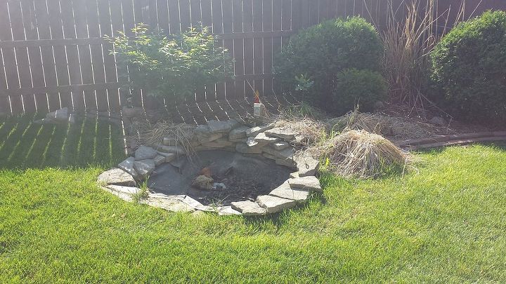 schererville pondless waterfall renovation, landscape, ponds water features, Before