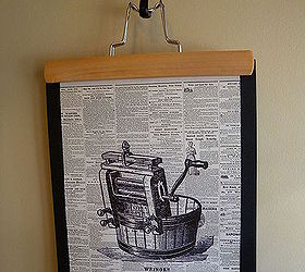 how to make graphic laundry room art, crafts, laundry rooms, wall decor, Wooden hangers make it so simple to swap out