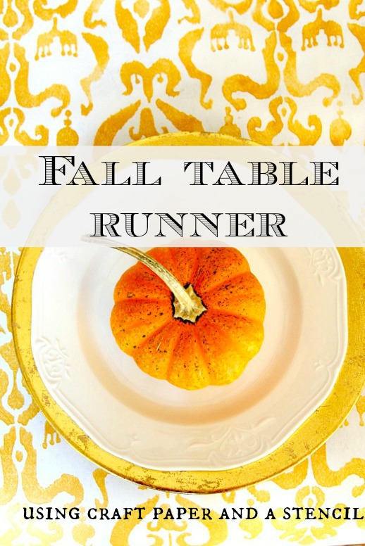 how to make gold ikat table runner from a stencil, painting, seasonal holiday decor, thanksgiving decorations