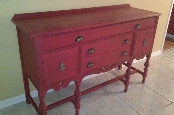 using paint to redo buffet table, home decor, painted furniture