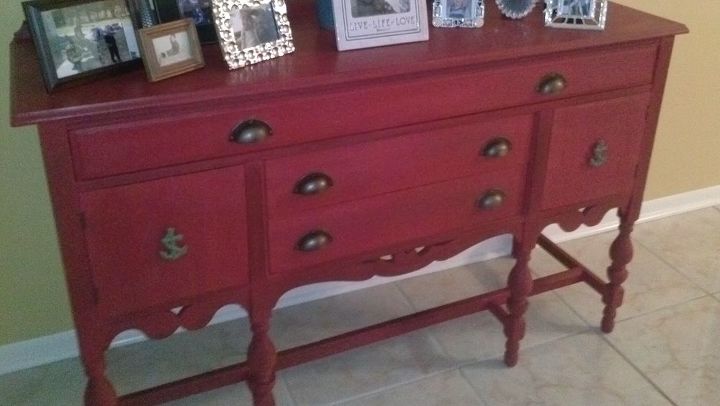 using paint to redo buffet table, home decor, painted furniture