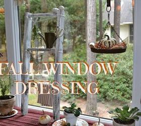 chippy ladder herb display for fall, gardening, seasonal holiday decor, windows