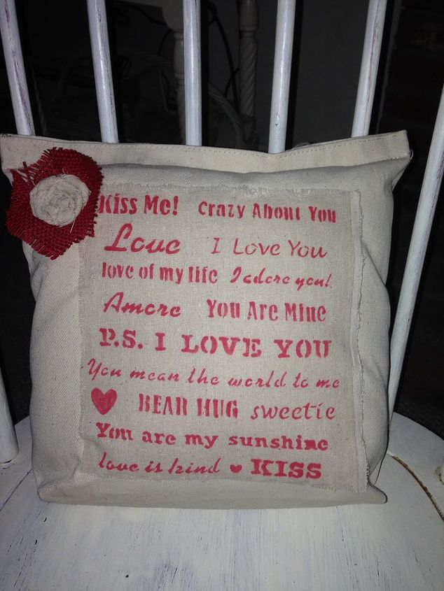 how to make no sew pillows from tote bags, crafts, repurposing upcycling, Valentine s Day Pillow