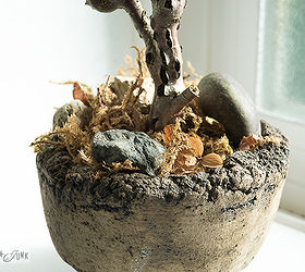 how to make a hydrangea bonsai for fall, crafts, flowers, hydrangea, seasonal holiday decor